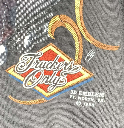 1988 Rare 3D Emblem Truckers Only Tee