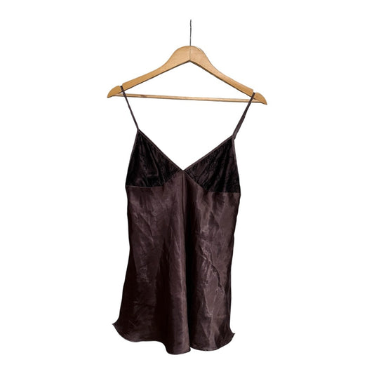 Brown Satin Cami Top