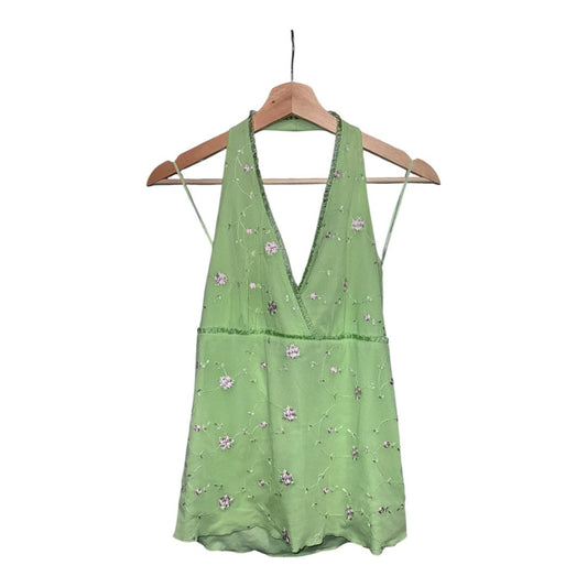 Fairycore Mesh Embroided Halter Top